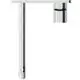Wand-Waschtischarmatur in Chrom von Ideal Standard, mit eckiger Rosette und sichtbarem Auslauf, der an einem schlanken, geraden Rohr befestigt ist.